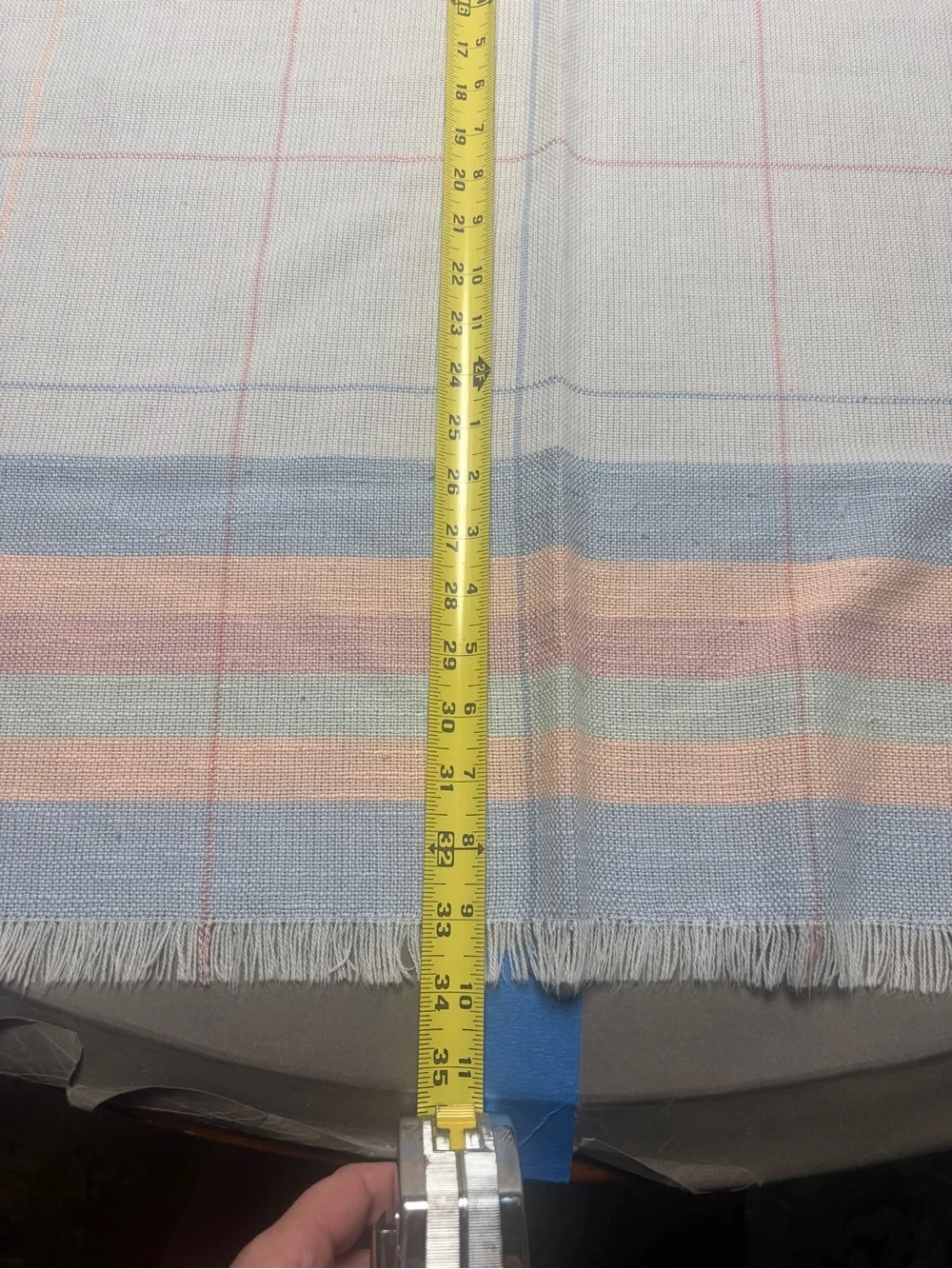 Pastel Plaid Cotton Table Cloth and Napkin Set - White, Light Blue, Pink 50x68in